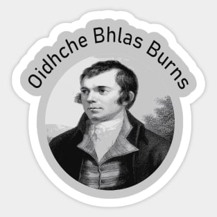 Robbie Burns - Oidhche Bhlas Burns Gaelic Text In Grey Sticker